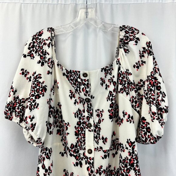 Ophelia Roe Womens Multicolor Leopard Print Square Neck Midi Shirt Dress Size XL - Picture 4 of 10